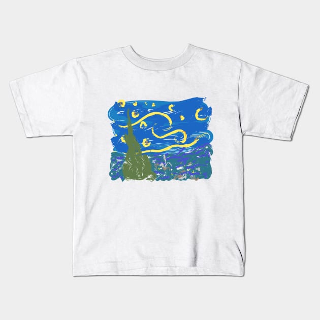 Starry Niite Kids T-Shirt by hamburgerofficial